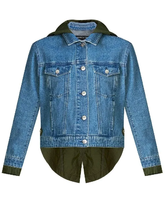 Shani Mixed-Media Denim Jacket