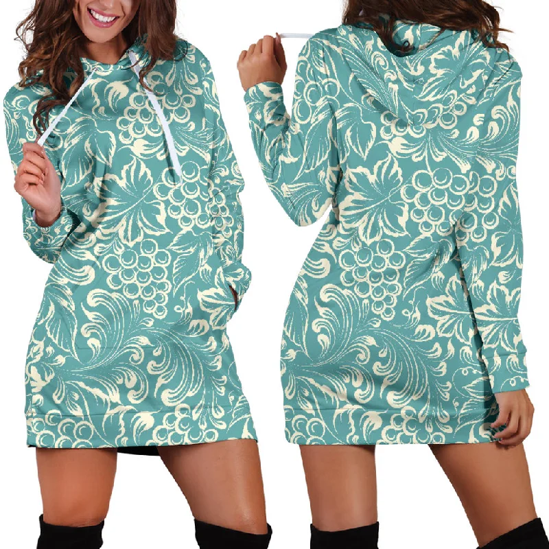 Classic Hand Drawn Grape Pattern Women'S Hoodie Dress