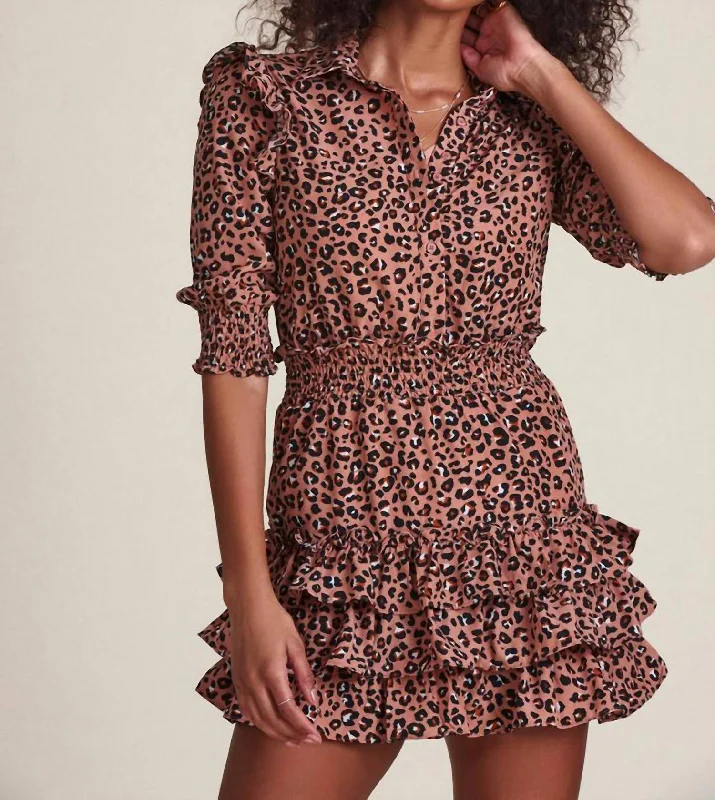 Taylor Dress In Blush Leopard