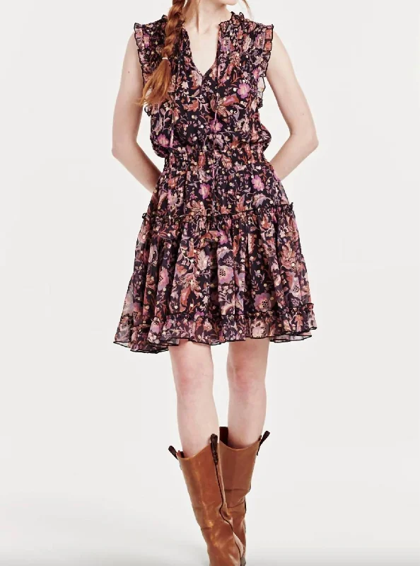 Melodie Tiered Ruffle Dress In Multi Print