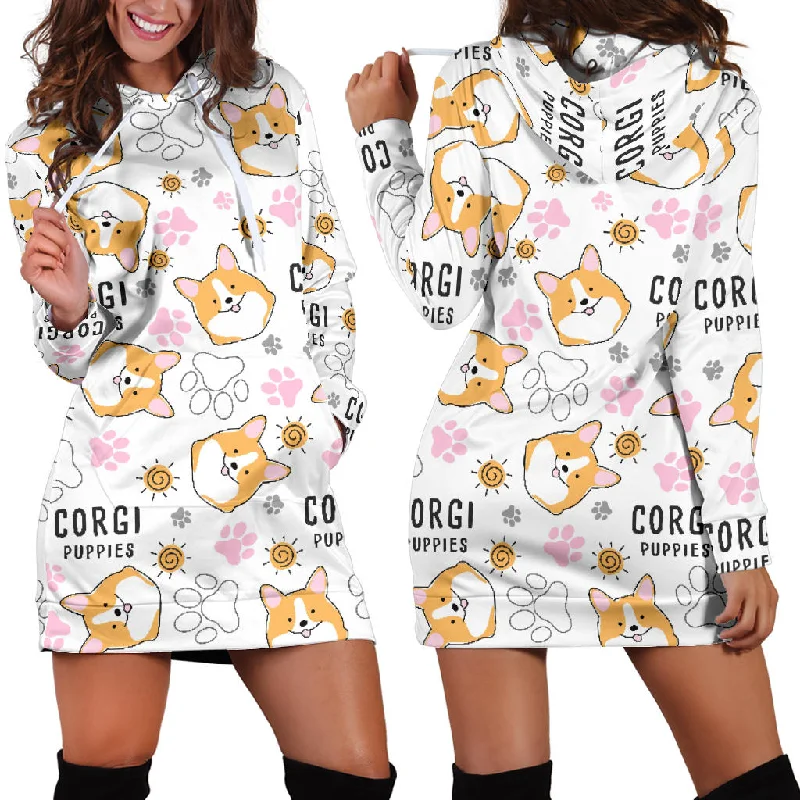 Corgi Dog Pattern Women'S Hoodie Dress