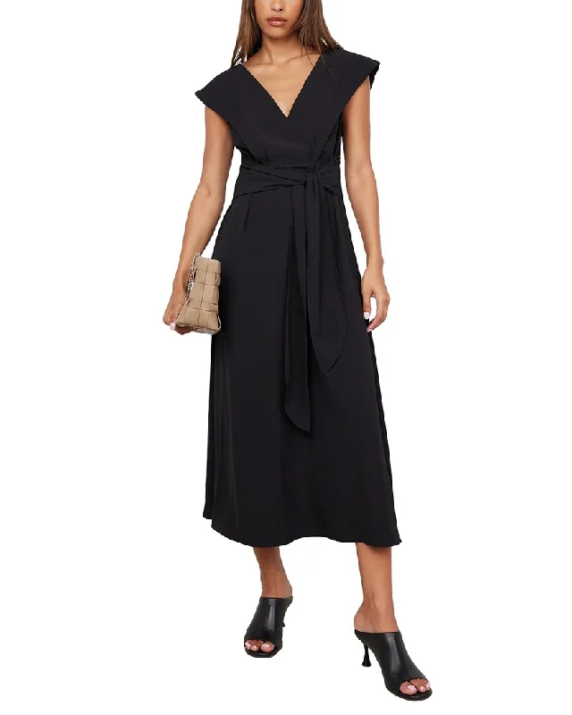 Modern Citizen Siobhan Wide V-Neck Tie-Front Dress