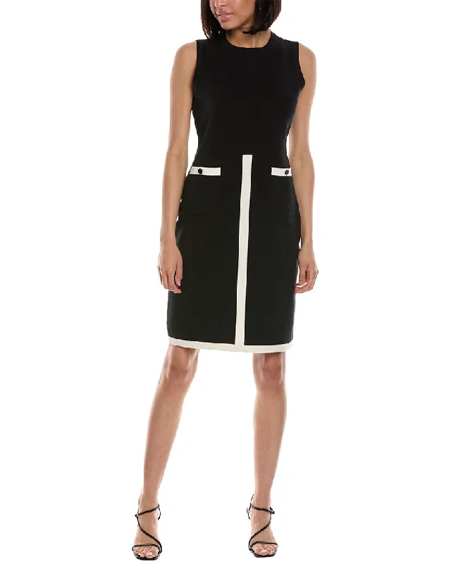 Anne Klein Sleeveless Contrast-Trim Sweaterdress