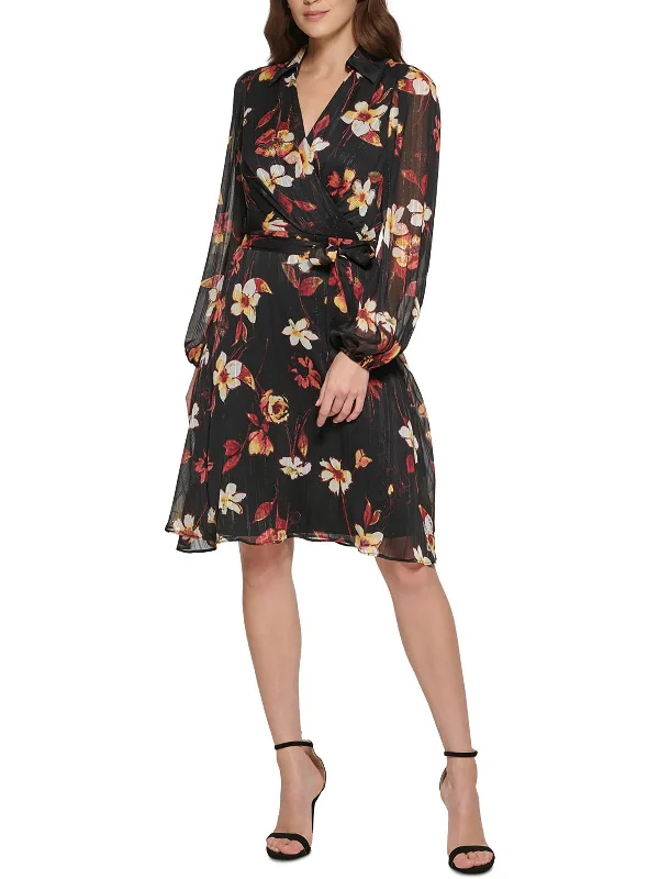 Womens Office Career Wrap Dress