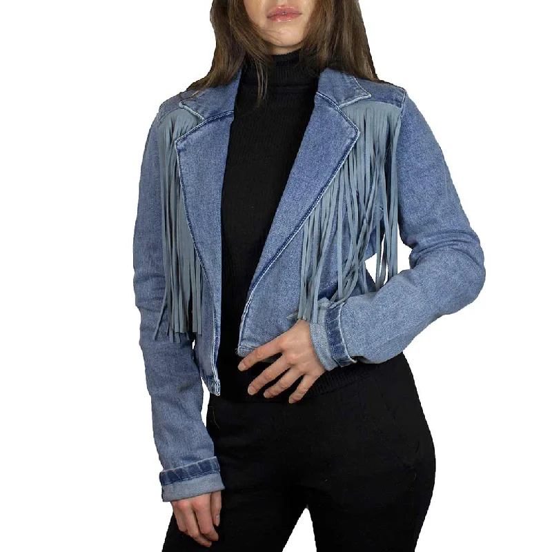 Rock & Roll Denim Women's Fringe Jean Jacket