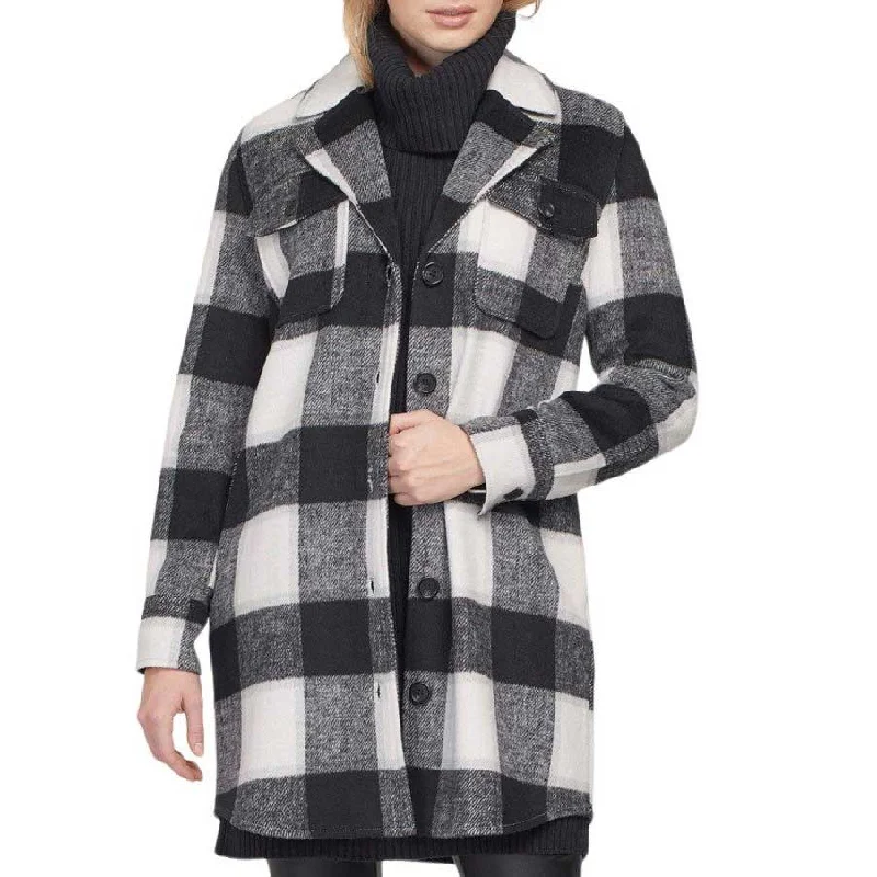 Tribal Women's Notch Collar Plaid Shacket