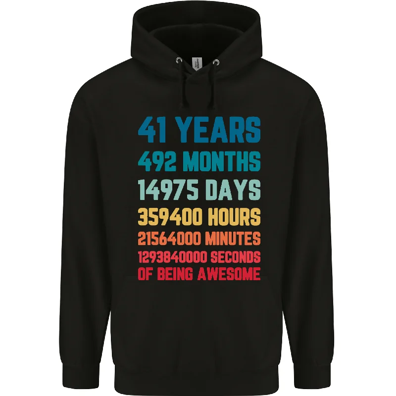 41st Birthday 41 Year Old Mens 80% Cotton Hoodie