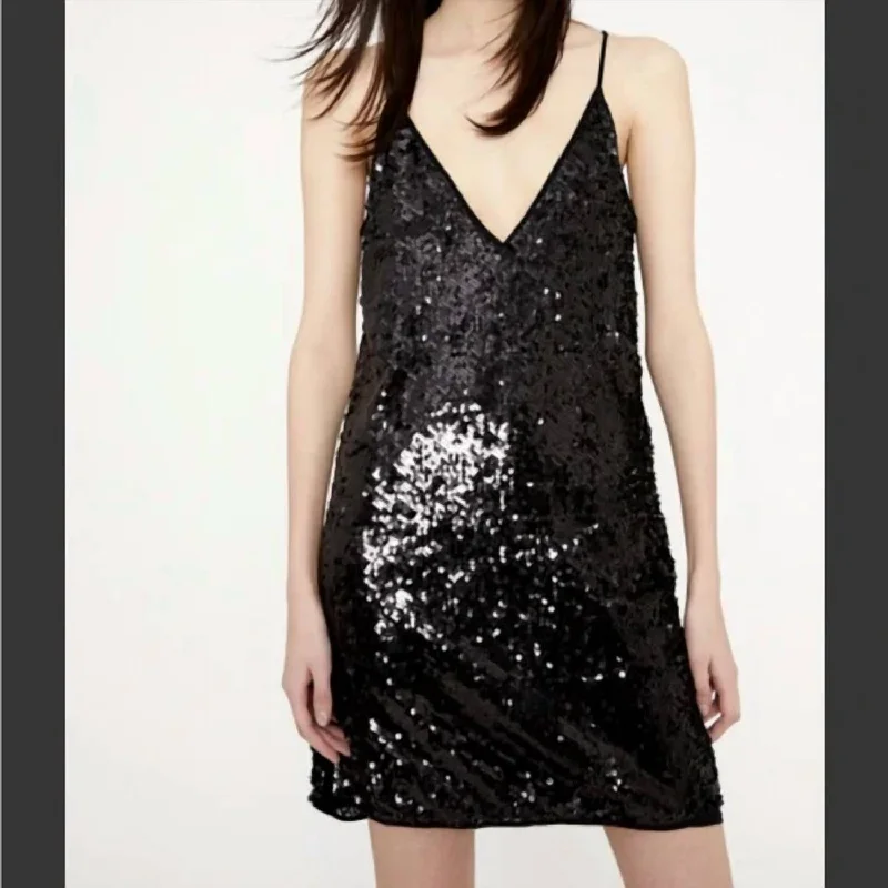 Sequin Mini Dress In Black