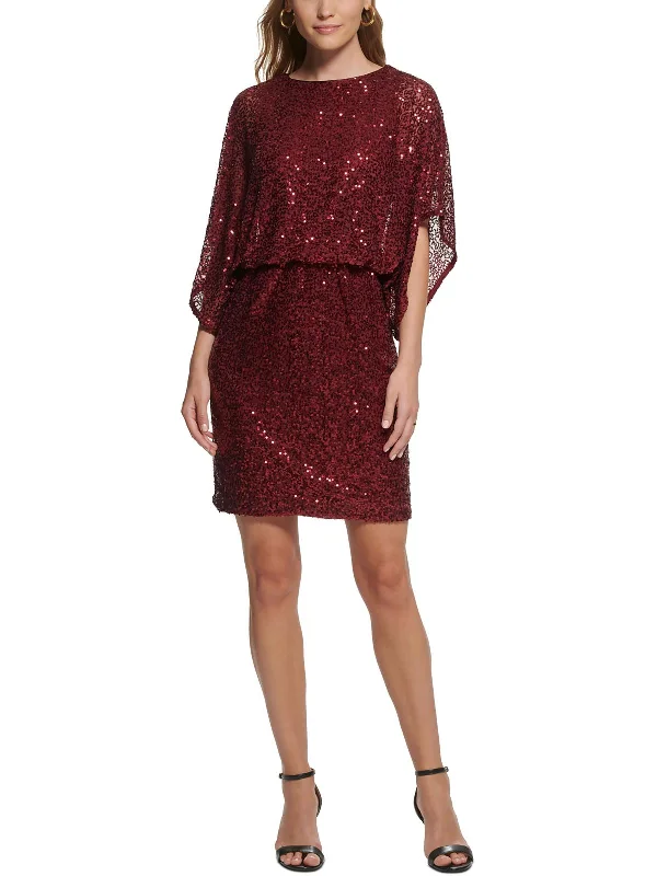 Womens Sequined Mini Cocktail And Party Dress