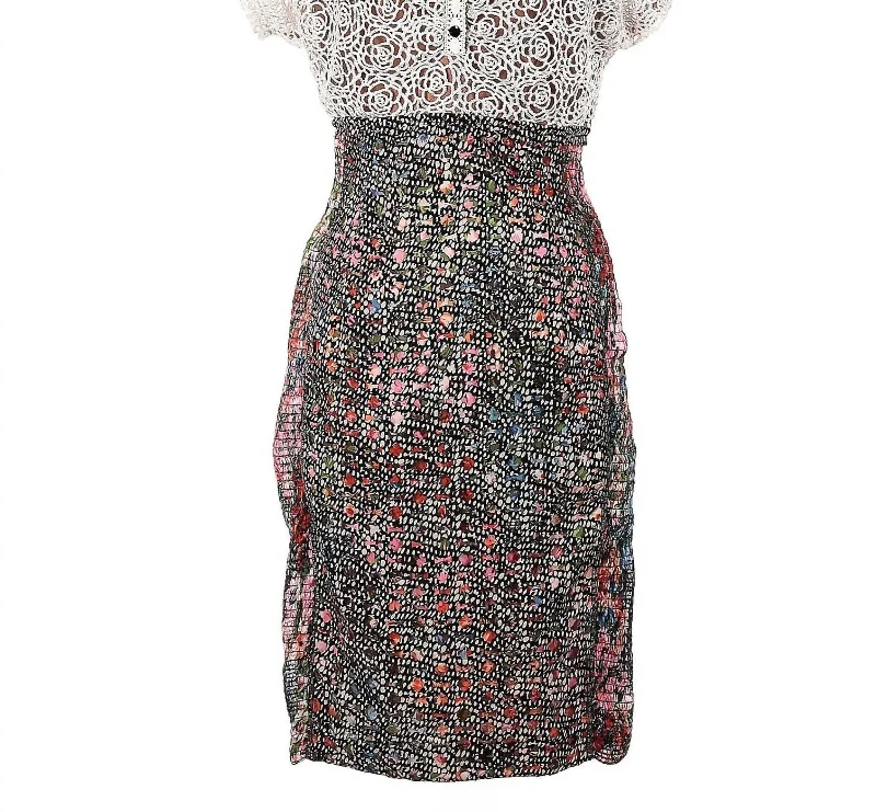 Lace Bodice Floral Dress In Lace/floral