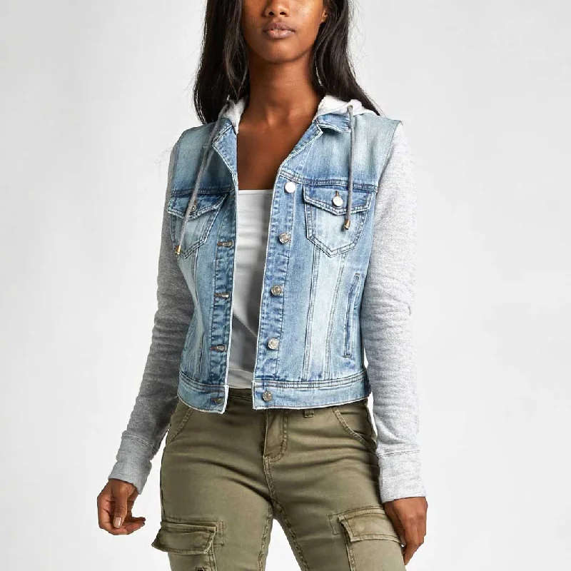 Silver Jeans Women's Stirling Hoodie Jean Jacket