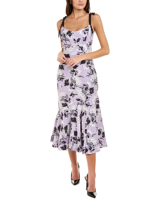 ML Monique Lhuillier Jacquard Midi Dress