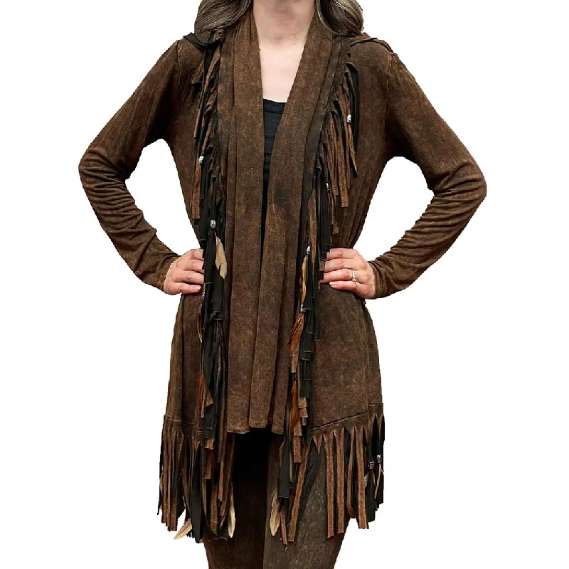 Pat Dahnke Women's Fringe Long Shawl Jacket