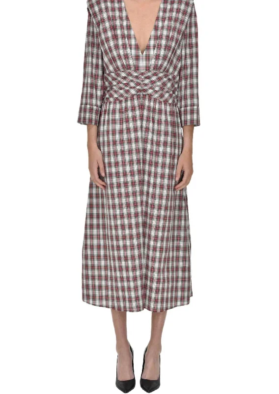 Tartan Print Cotton Dress In Plaid