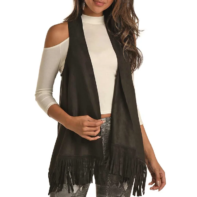 Rock & Roll Cowgirl Women's Microsuede Vest with Fringe