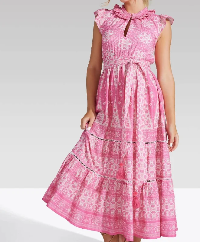 Sabine Midi Dress In Pink