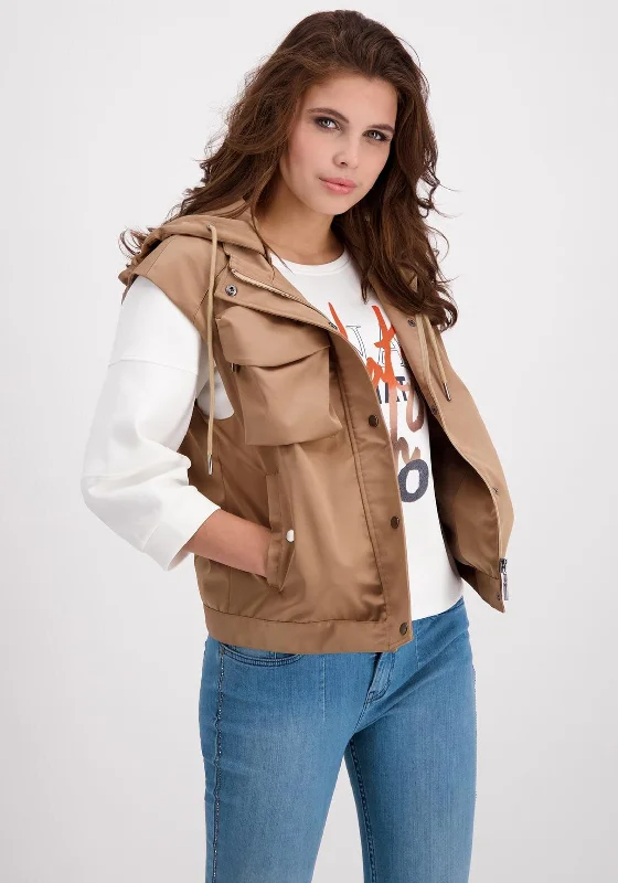 Monari Patch Pocket Short Gilet, Camel