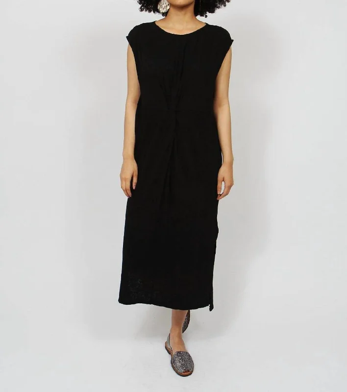 Eula Knot Dress In Black