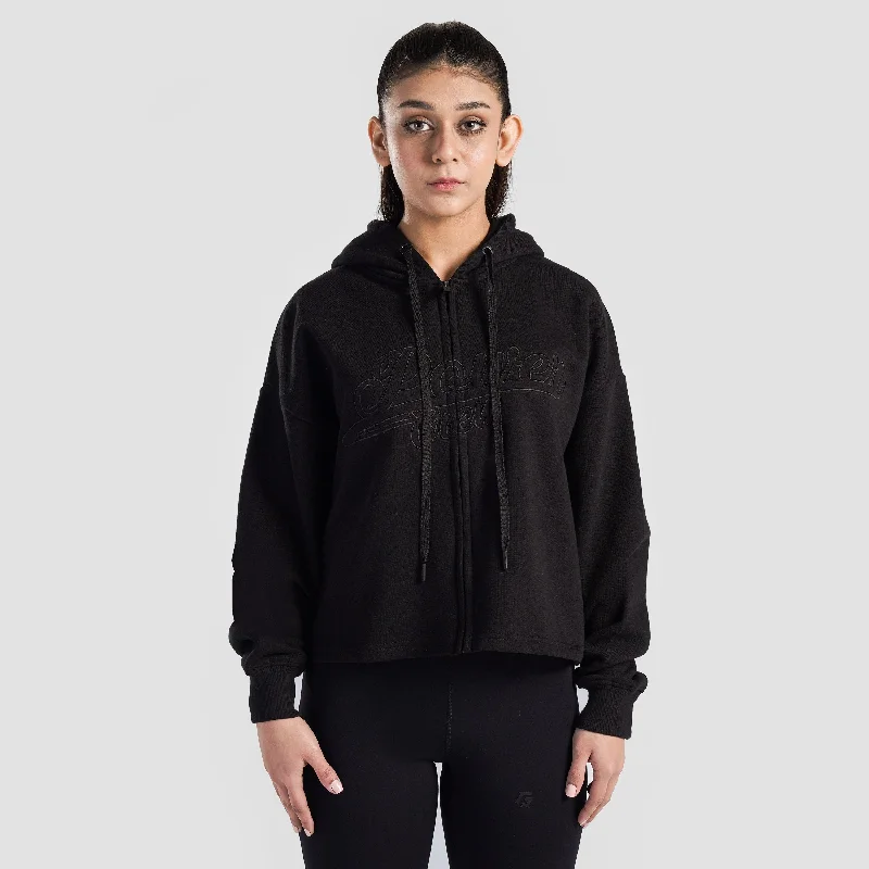 Crest Full Zippper Hoodie (Black)