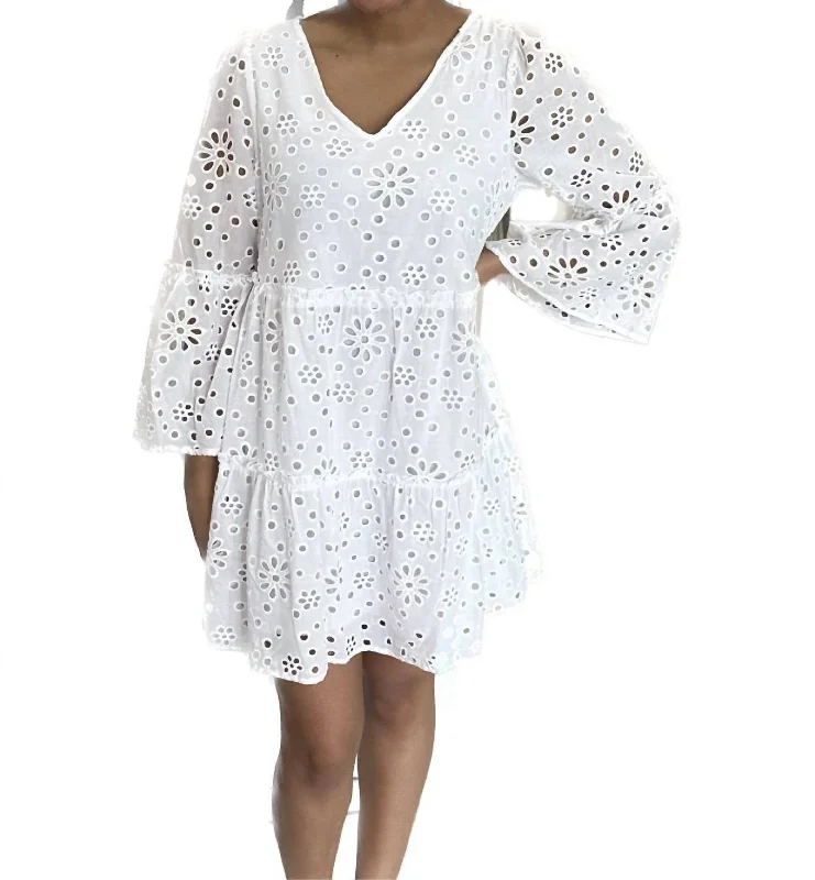 Meredith Eyelet Dress In White