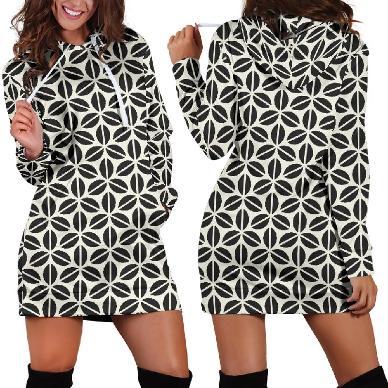 Coffee Bean Abstract Modern Pattern Women'S Hoodie Dress