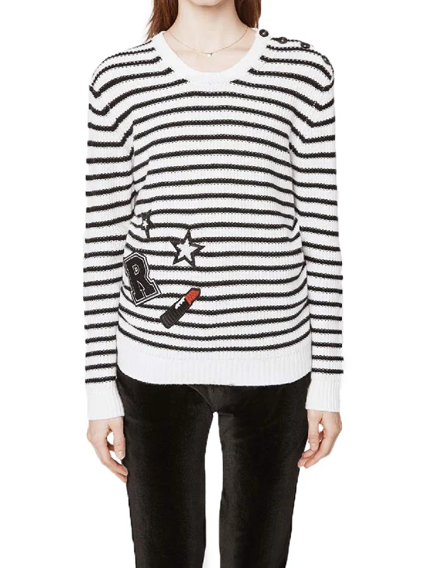 Rebecca Minkoff Women's Prim Stripe Patch Sweater