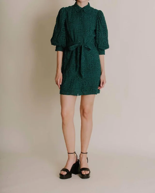 Evergreen Eyelet Dress