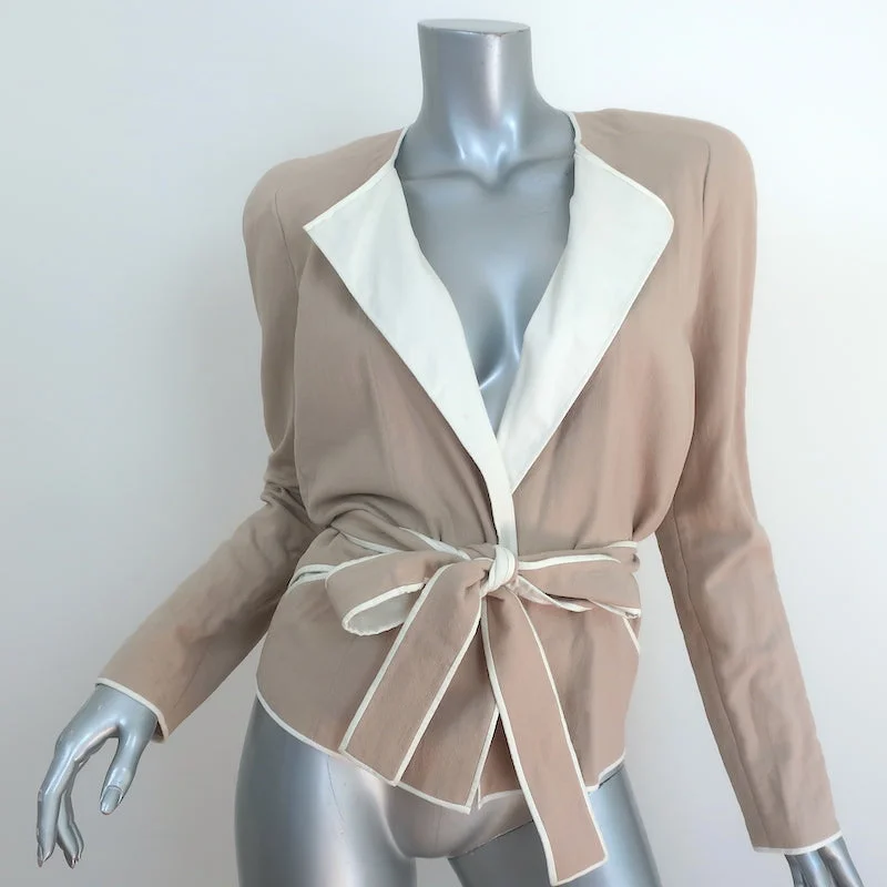 Isabel Marant Tie Waist Jacket Beige Cotton Size 40